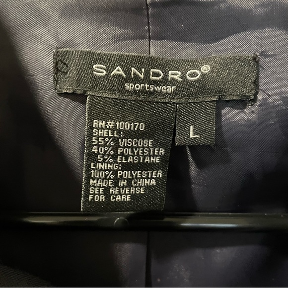 Sandro Sportswear Women’s Black Vicose Polyester Cardigan Jacket Large - Picture 6 of 9